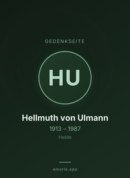 Gedenkportrait von Hellmuth von Ulmann
