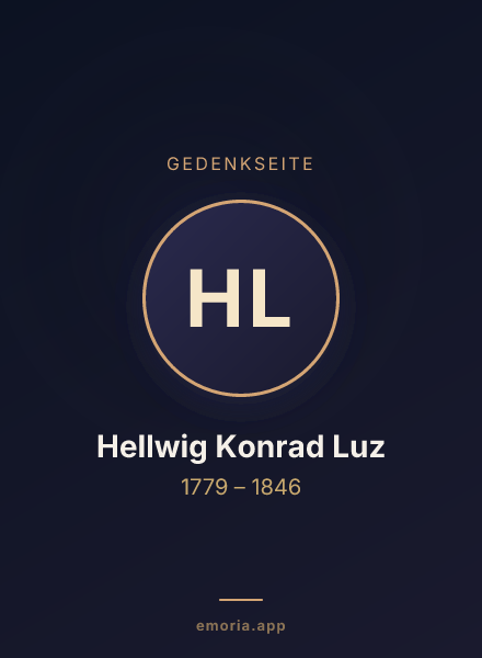 Gedenkportrait von Hellwig Konrad Luz
