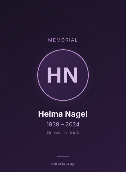 Memorial portrait of Helma Nagel