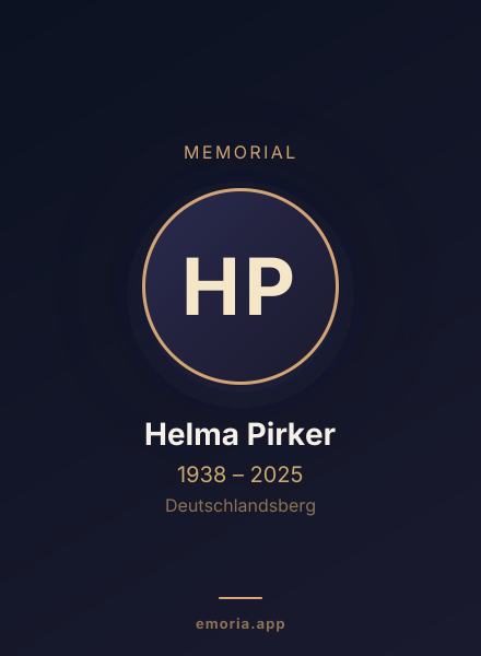 Memorial portrait of Helma Pirker