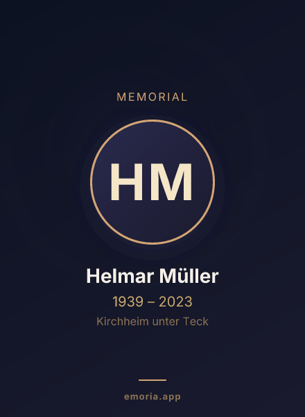 Memorial portrait of Helmar Müller