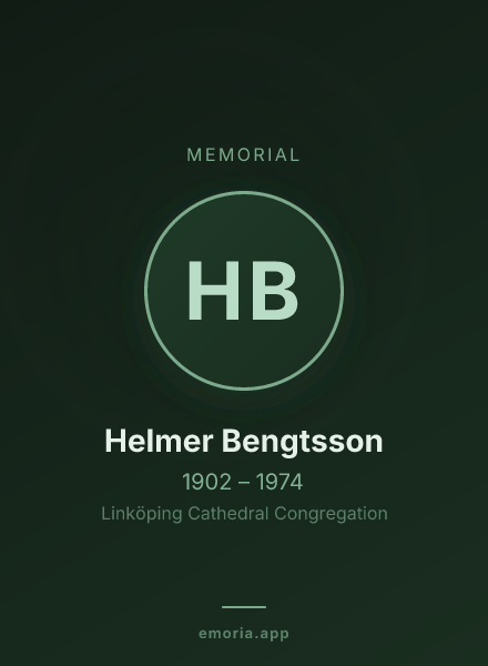 Memorial portrait of Helmer Bengtsson