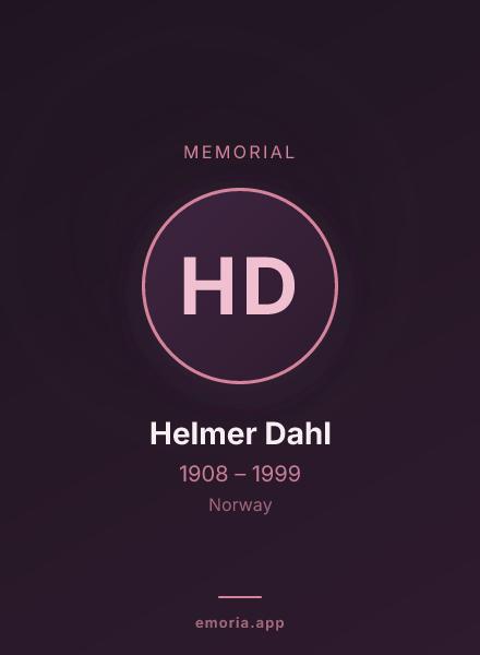 Memorial portrait of Helmer Dahl