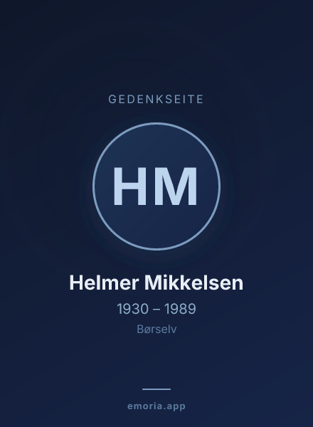Gedenkportrait von Helmer Mikkelsen