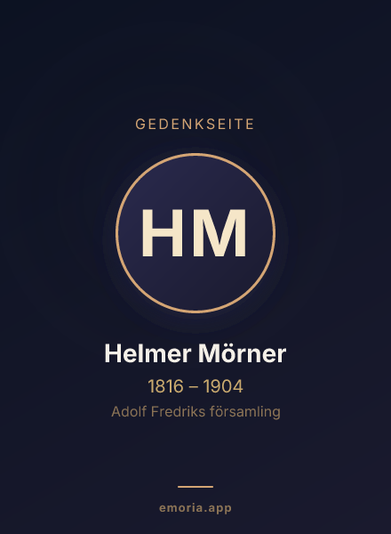 Gedenkportrait von Helmer Mörner