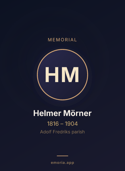 Memorial portrait of Helmer Mörner