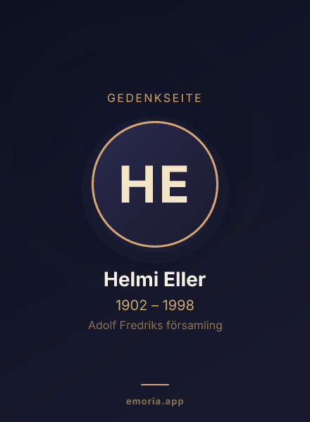 Gedenkportrait von Helmi Eller