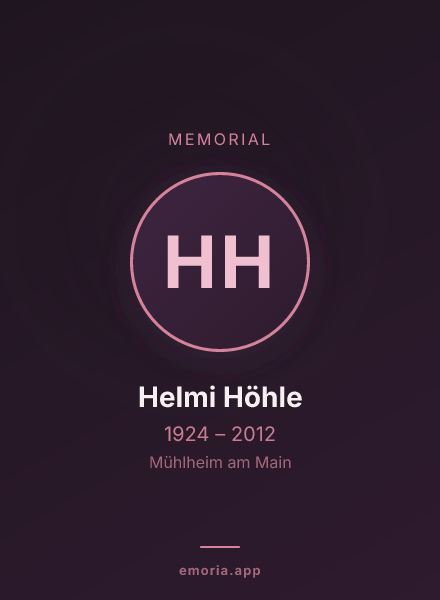 Memorial portrait of Helmi Höhle