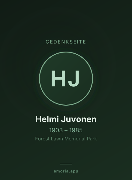 Gedenkportrait von Helmi Juvonen