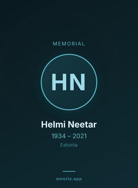 Memorial portrait of Helmi Neetar