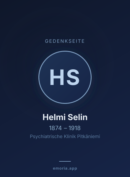 Gedenkportrait von Helmi Selin