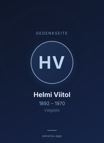 Gedenkportrait von Helmi Viitol