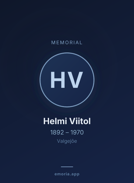 Memorial portrait of Helmi Viitol