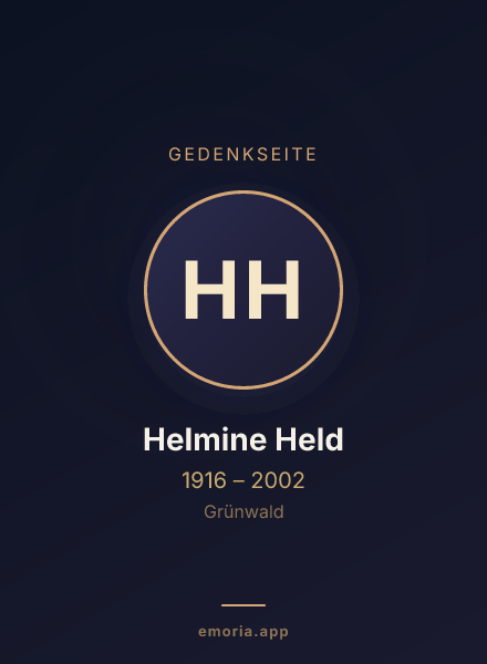 Gedenkportrait von Helmine Held