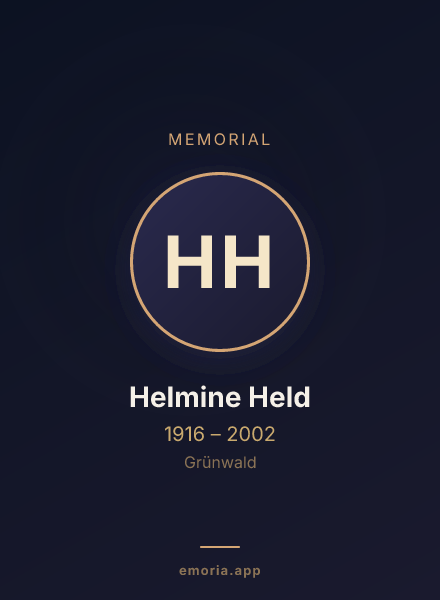 Memorial portrait of Helmine Held