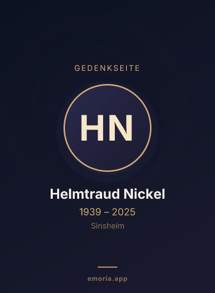 Gedenkportrait von Helmtraud Nickel