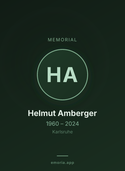 Memorial portrait of Helmut Amberger