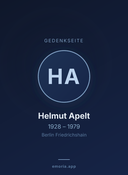 Gedenkportrait von Helmut Apelt