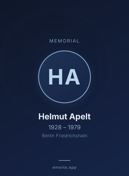 Memorial portrait of Helmut Apelt
