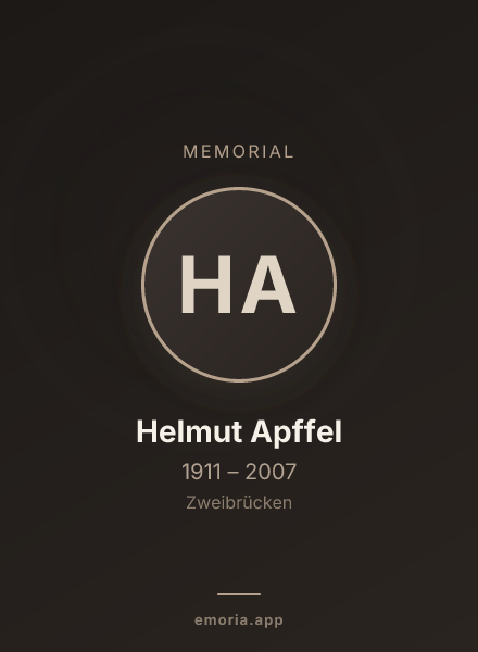 Memorial portrait of Helmut Apffel