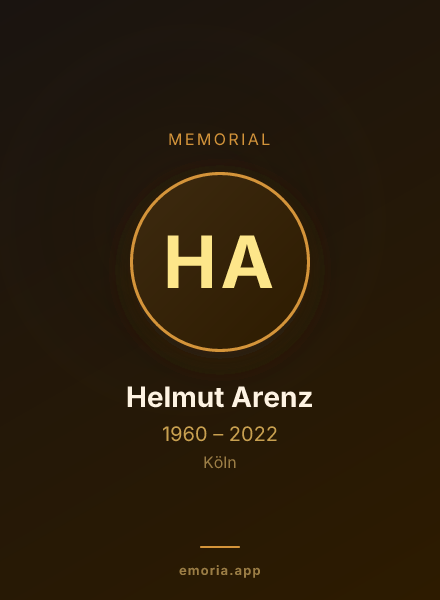 Memorial portrait of Helmut Arenz