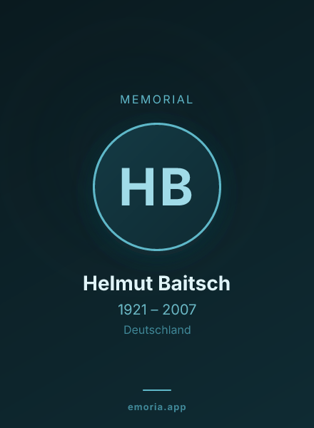 Memorial portrait of Helmut Baitsch