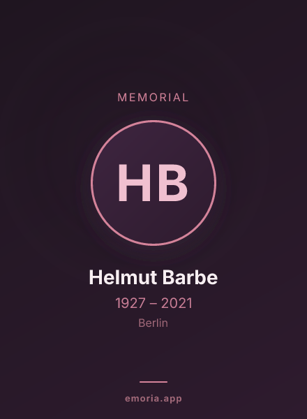 Memorial portrait of Helmut Barbe