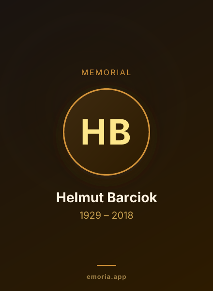 Memorial portrait of Helmut Barciok
