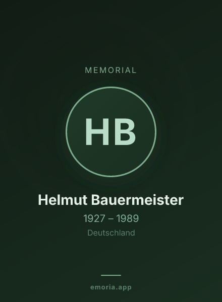 Memorial portrait of Helmut Bauermeister