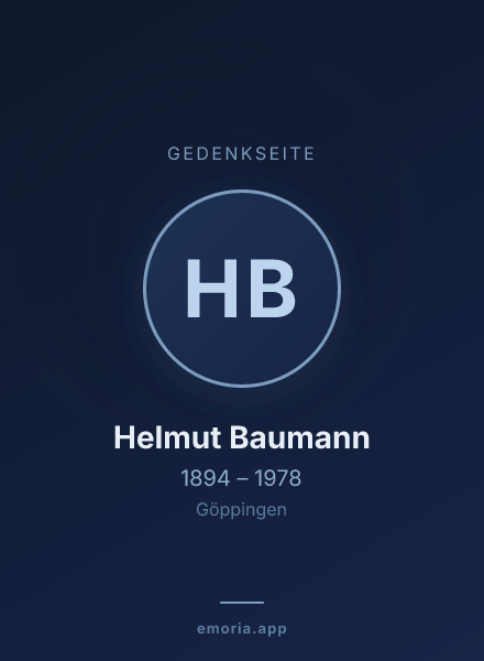 Gedenkportrait von Helmut Baumann