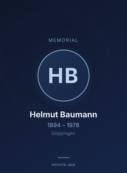 Memorial portrait of Helmut Baumann