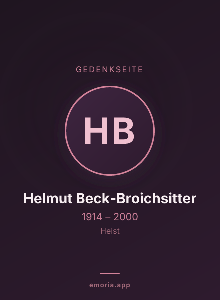 Gedenkportrait von Helmut Beck-Broichsitter