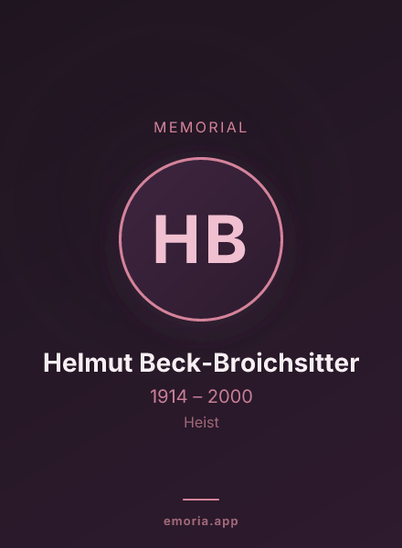 Memorial portrait of Helmut Beck-Broichsitter