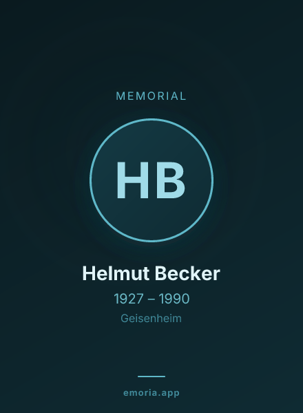 Memorial portrait of Helmut Becker
