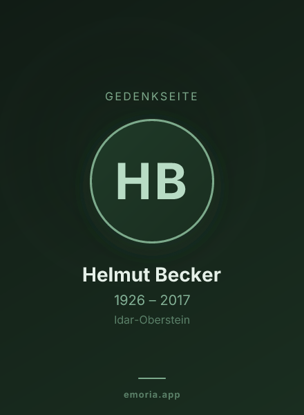 Gedenkportrait von Helmut Becker