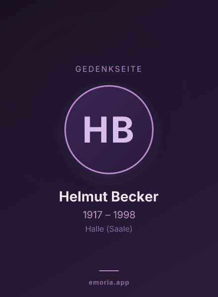 Gedenkportrait von Helmut Becker