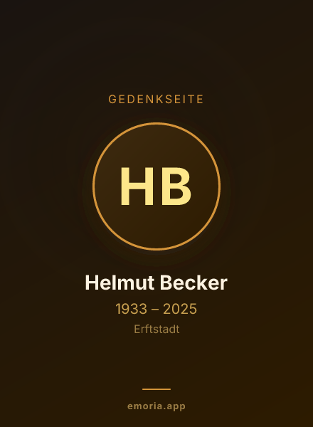 Gedenkportrait von Helmut Becker