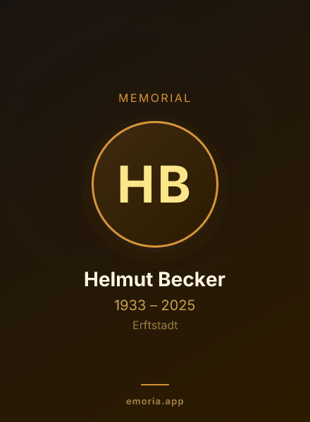 Memorial portrait of Helmut Becker