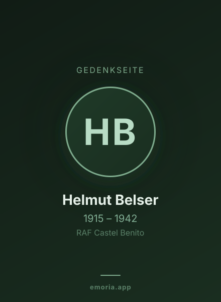 Gedenkportrait von Helmut Belser