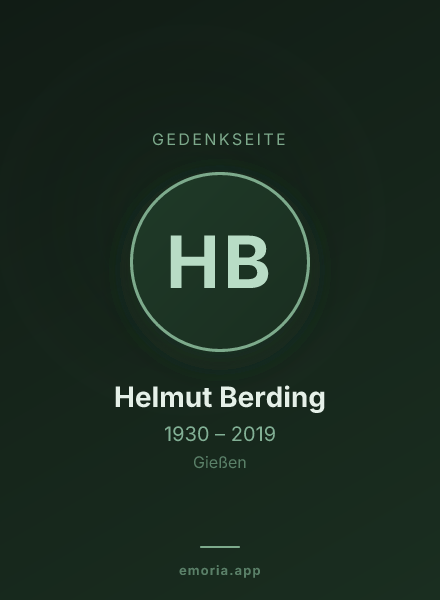 Gedenkportrait von Helmut Berding