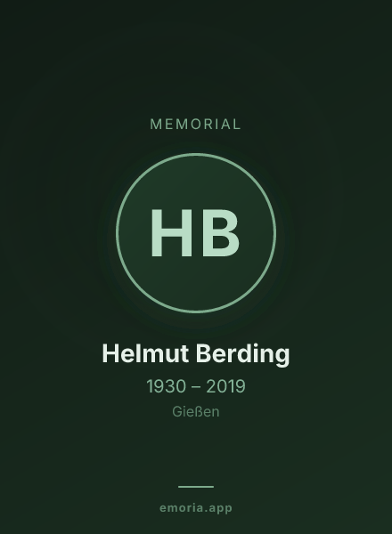 Memorial portrait of Helmut Berding