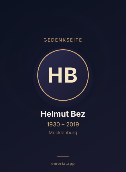 Gedenkportrait von Helmut Bez