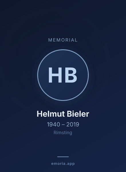 Memorial portrait of Helmut Bieler