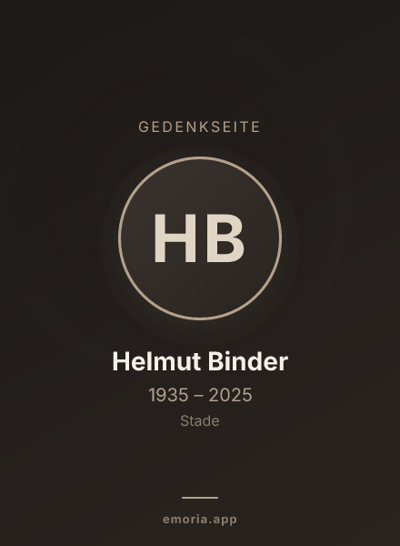 Gedenkportrait von Helmut Binder