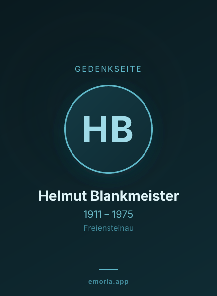 Gedenkportrait von Helmut Blankmeister