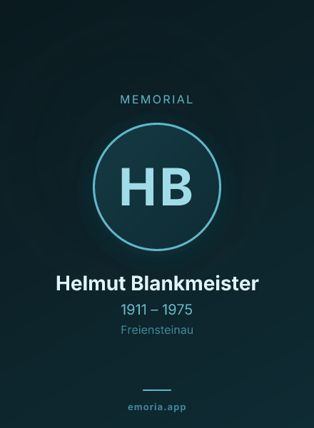 Memorial portrait of Helmut Blankmeister