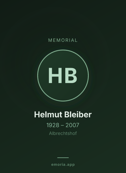 Memorial portrait of Helmut Bleiber