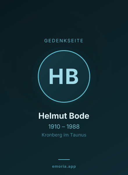 Gedenkportrait von Helmut Bode