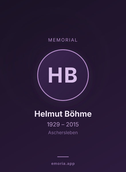Memorial portrait of Helmut Böhme