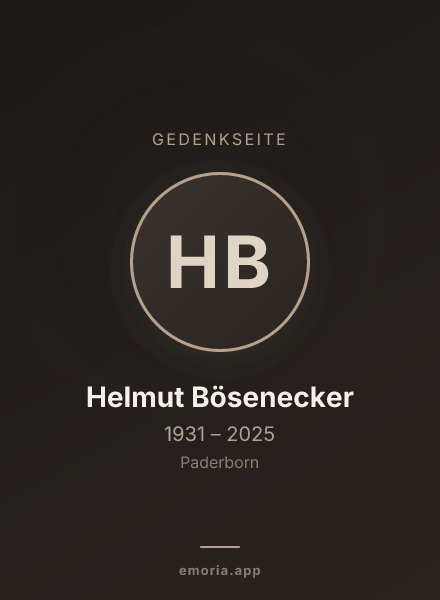 Gedenkportrait von Helmut Bösenecker